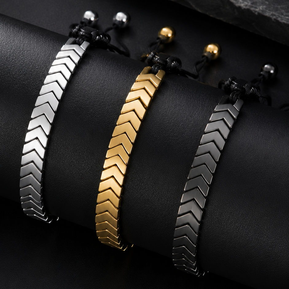 Hematite Arrow Bracelet (Adjustable)