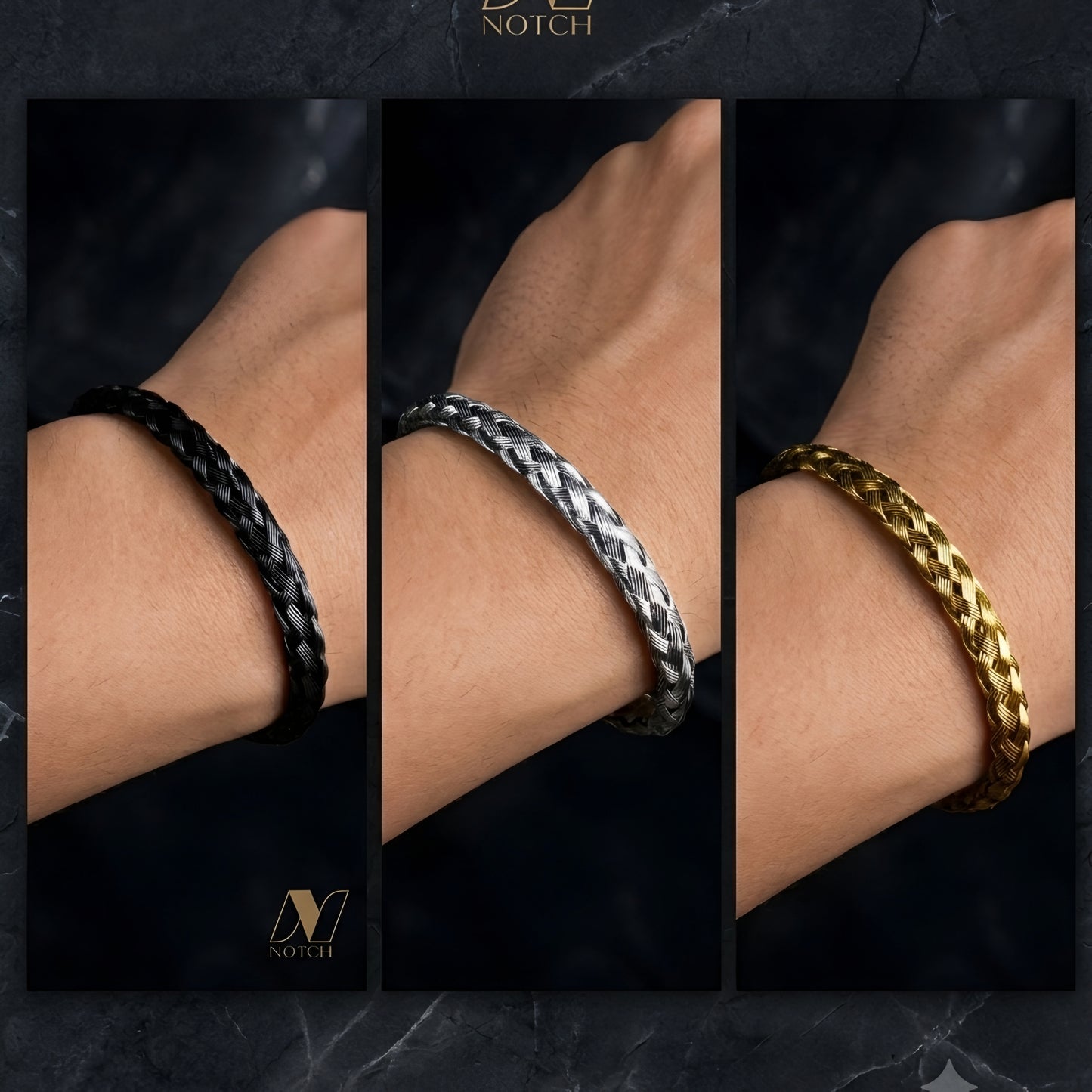 Braided Handcuff Bracelet