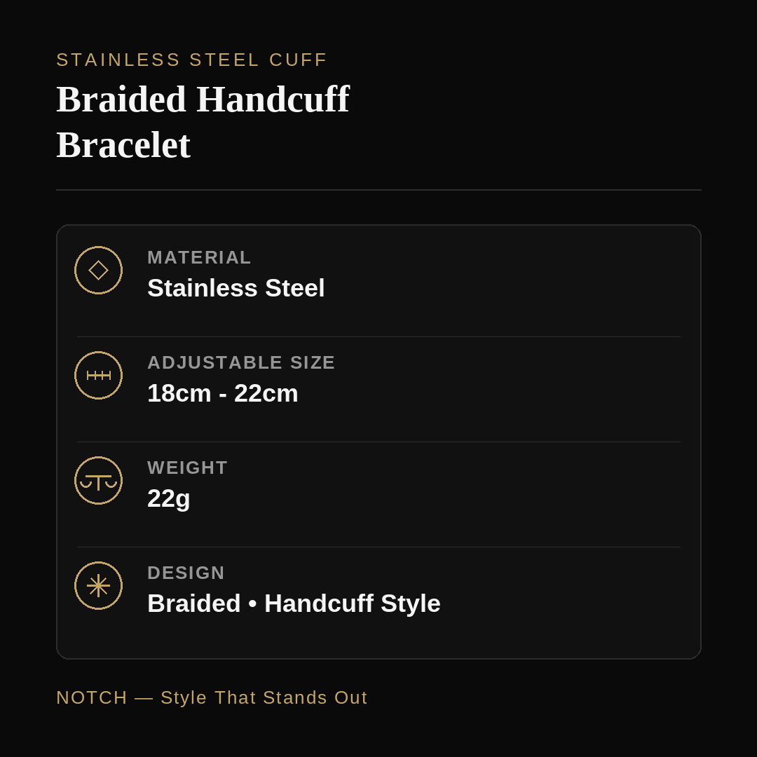 Braided Handcuff Bracelet