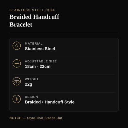 Braided Handcuff Bracelet